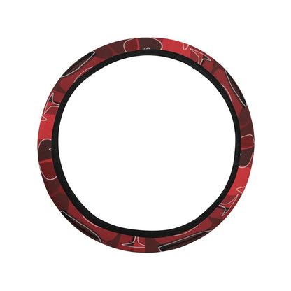 Wine Glass Print Design LKS301 Steering Wheel Cover with Elastic Edge
