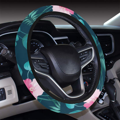 Summer Floral Print Design LKS301 Steering Wheel Cover with Elastic Edge