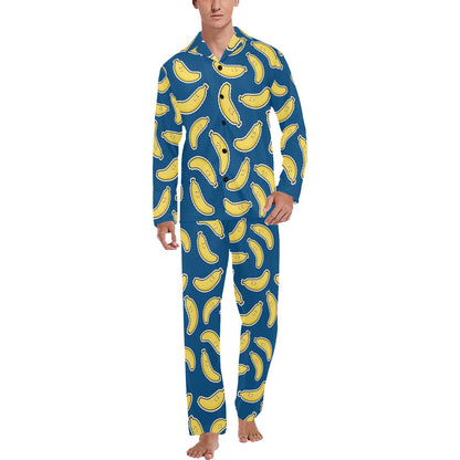 Banana Pattern Print Design BA03 Men's Long Pajama Set