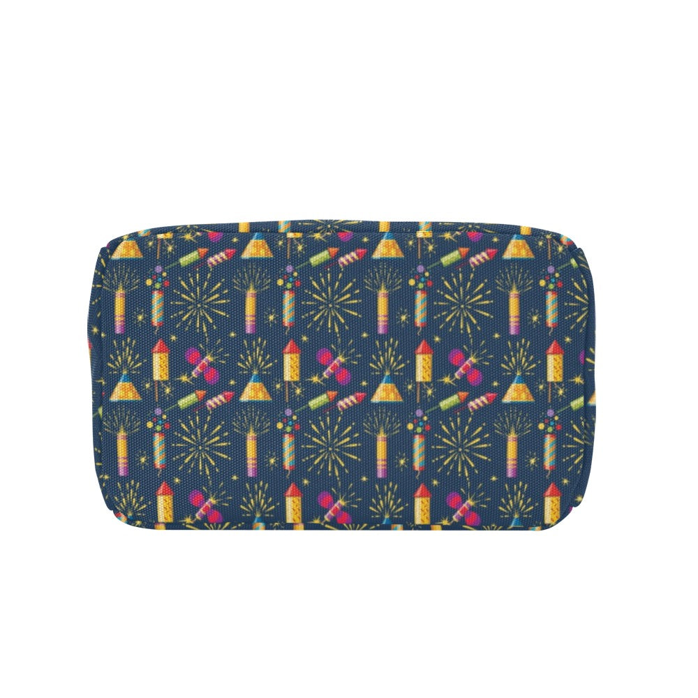 Firework Sparkling Rockets Print Design LKS306 Insulated Lunch Bag