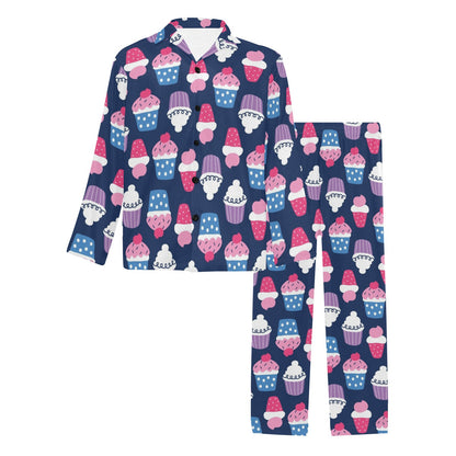 Cupcake Pattern Print Design CP04 Men's Long Pajama Set