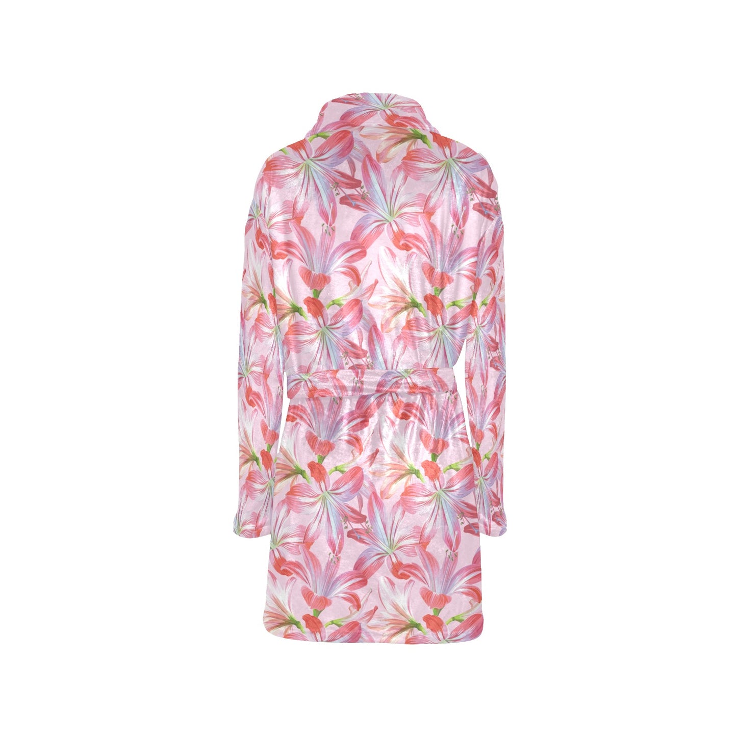 Amaryllis Pattern Print Design 02 Women's Fleece Robe