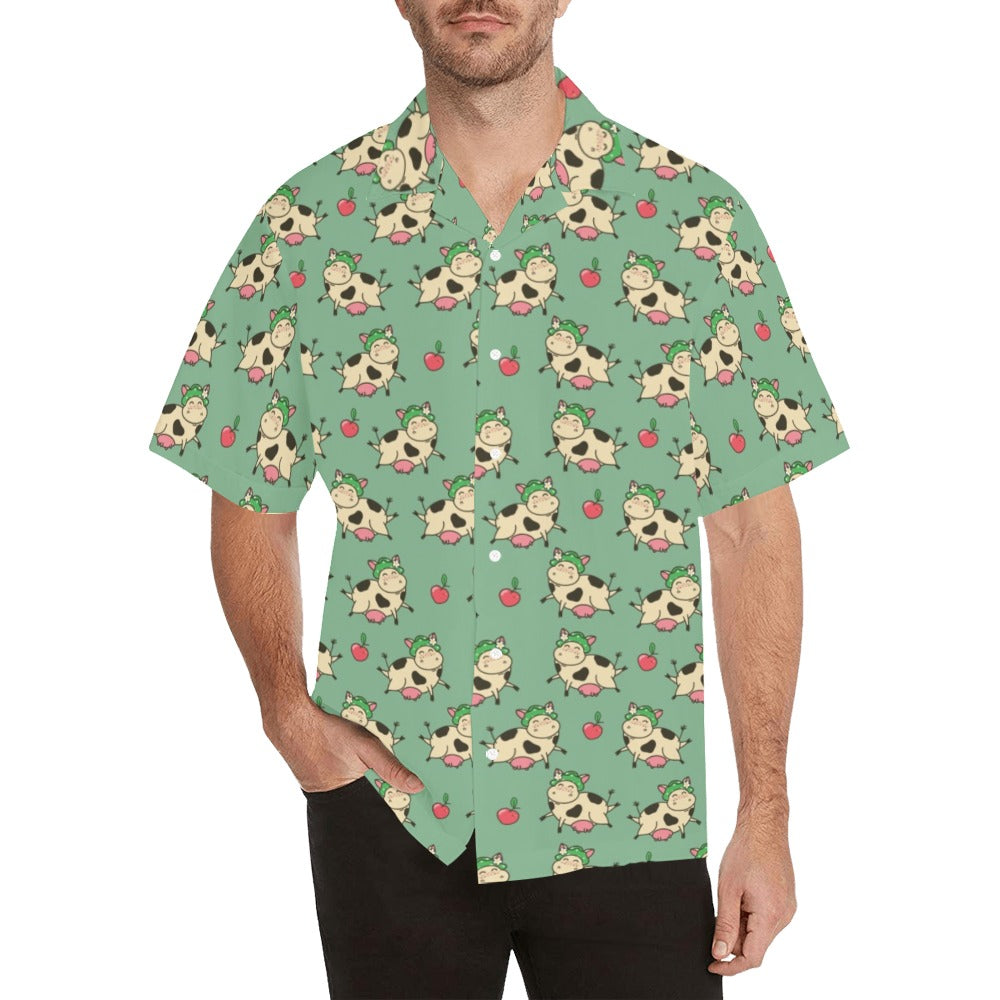 Cattle Print Design LKS402 Men's Men's Hawaiian Shirt