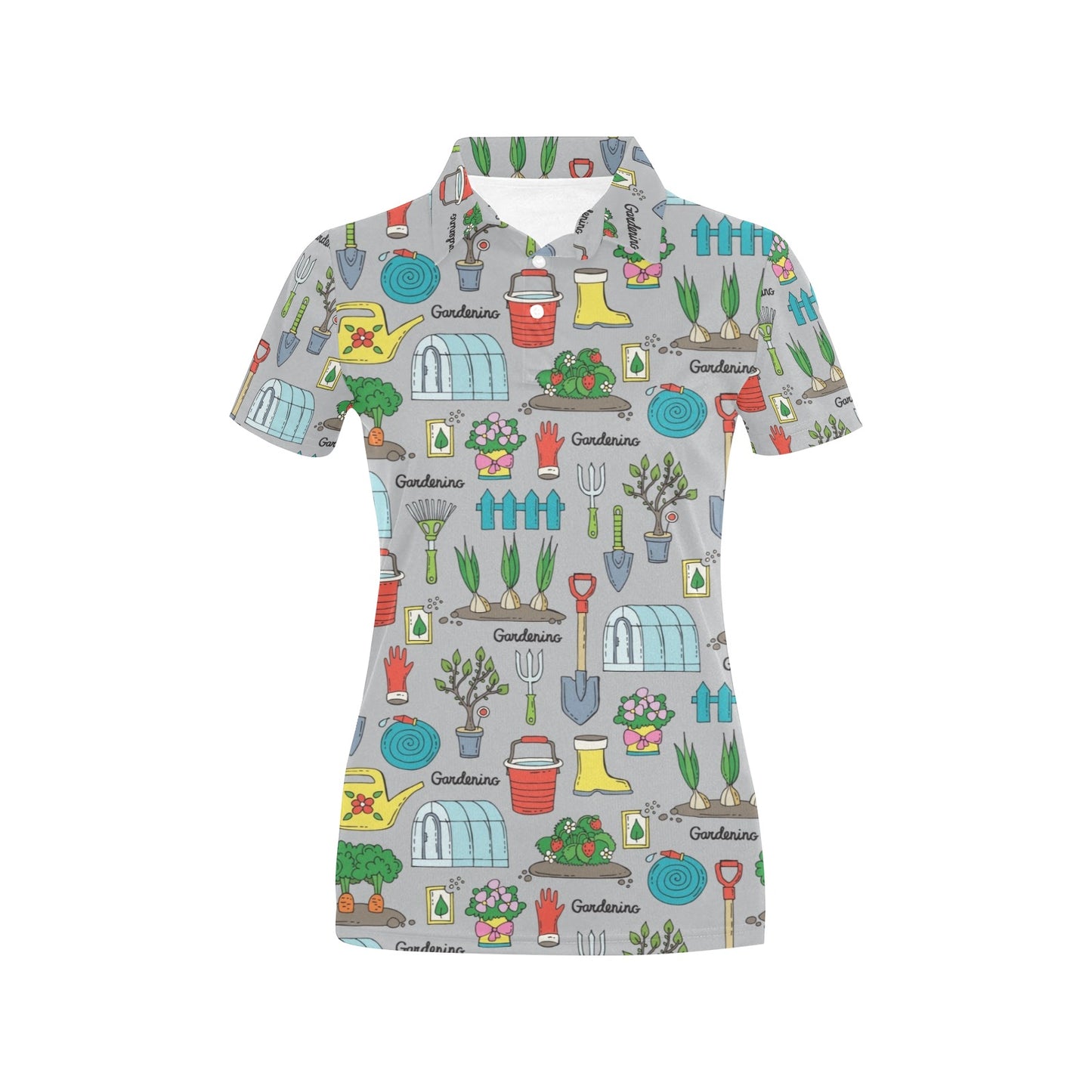 Gardening Pattern Print Design G07 Women's Polo Shirt