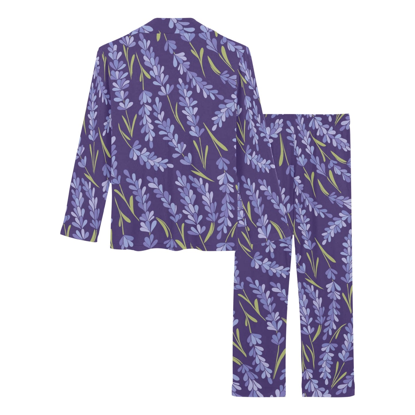 Lavender Pattern Print Design 03 Women's Long Pajama Set