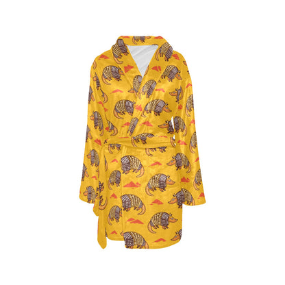 Armadillo Pattern Print Design 03 Women's Fleece Robe