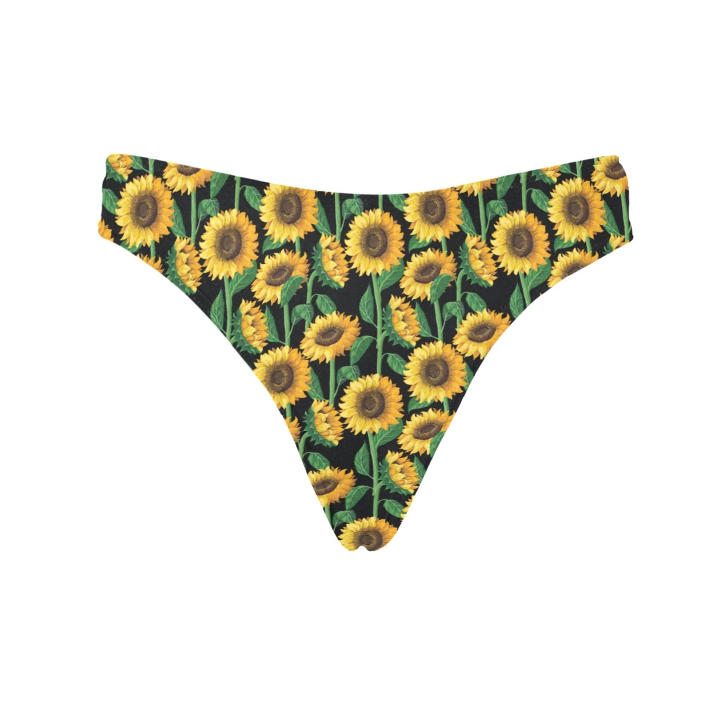 Sunflower Realistic Print Pattern Women's Thongs