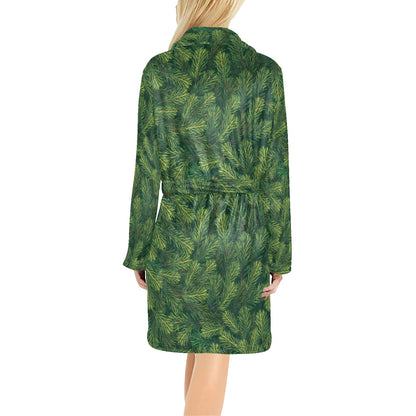 Christmas Tree Pattern Print Design 02 Women's Fleece Robe