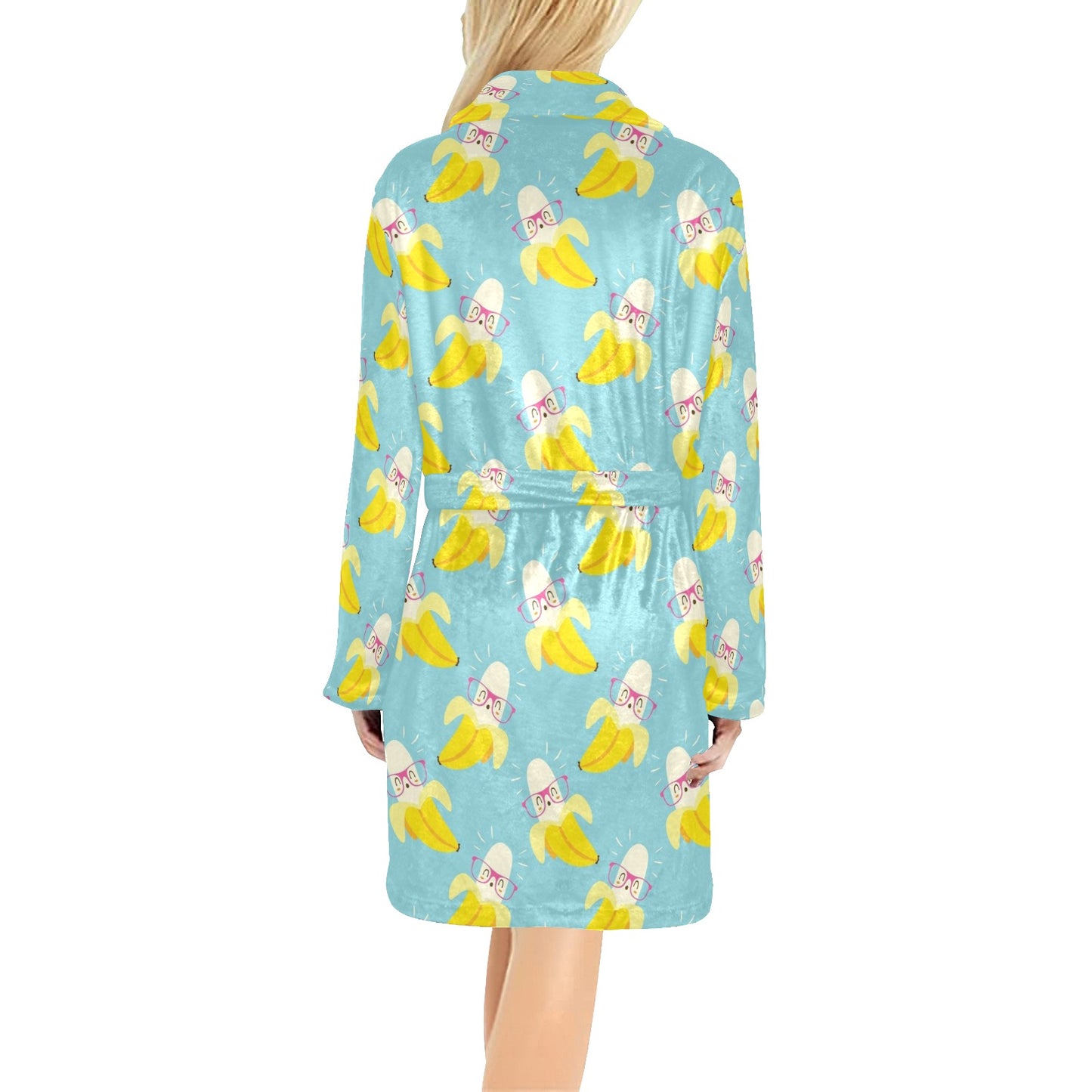 Banana Pattern Print Design BA07 Women's Fleece Robe