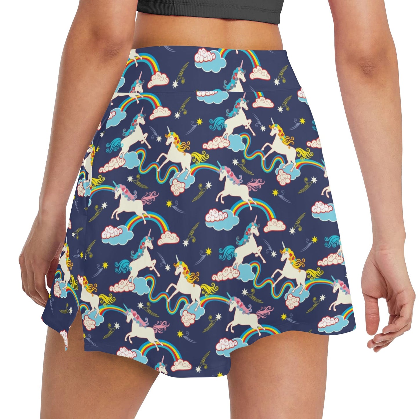 Unicorn Print Design LKS304 17" Golf & Pickleball Skort with Pockets