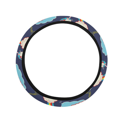 Unicorn Print Design LKS304 Steering Wheel Cover with Elastic Edge