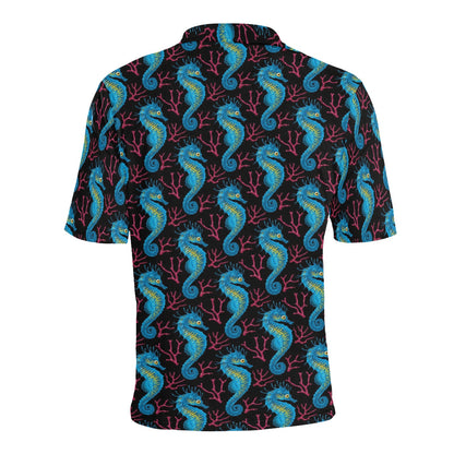 SeaHorse Print Design LKS401 Men Polo Shirt