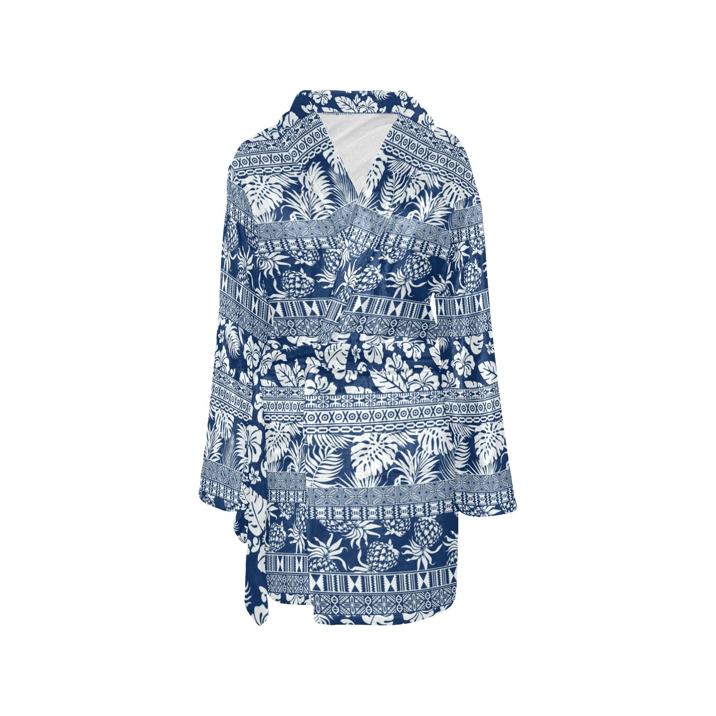 Hawaiian Themed Pattern Print Design H020 Women's Fleece Robe