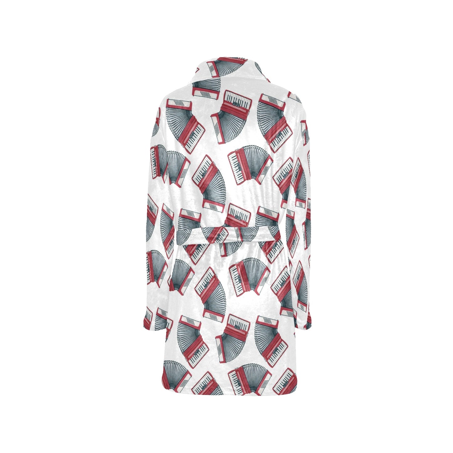 Accordion Pattern Print Design 03 Women's Fleece Robe