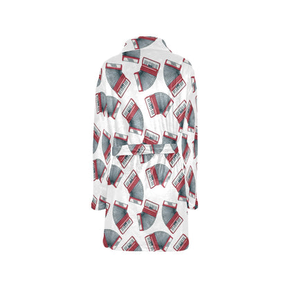 Accordion Pattern Print Design 03 Women's Fleece Robe