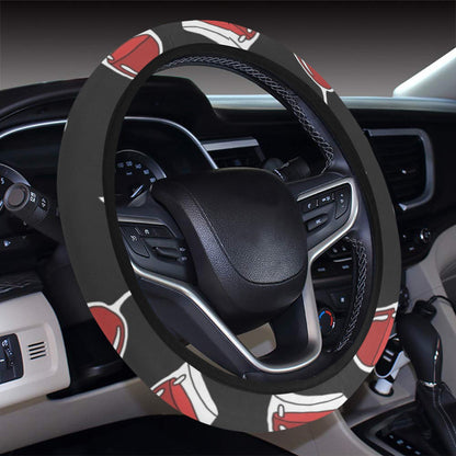Wine Glass Print Design LKS303 Steering Wheel Cover with Elastic Edge