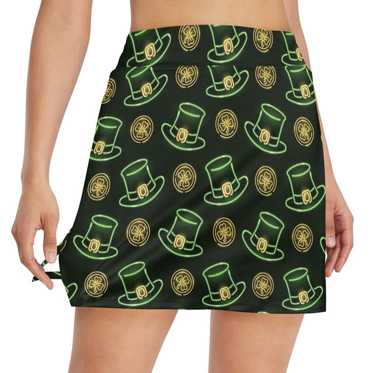 St Patricks Day Print Design LKS308 17" Golf & Pickleball Skort with Pockets