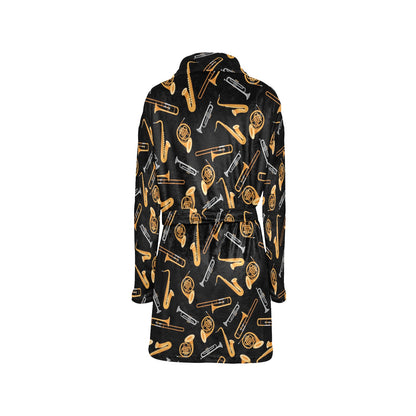 Jazz Pattern Print Design 01 Women's Fleece Robe