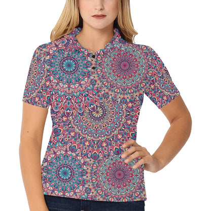 Boho Pattern Print Design 05 Women's Polo Shirt