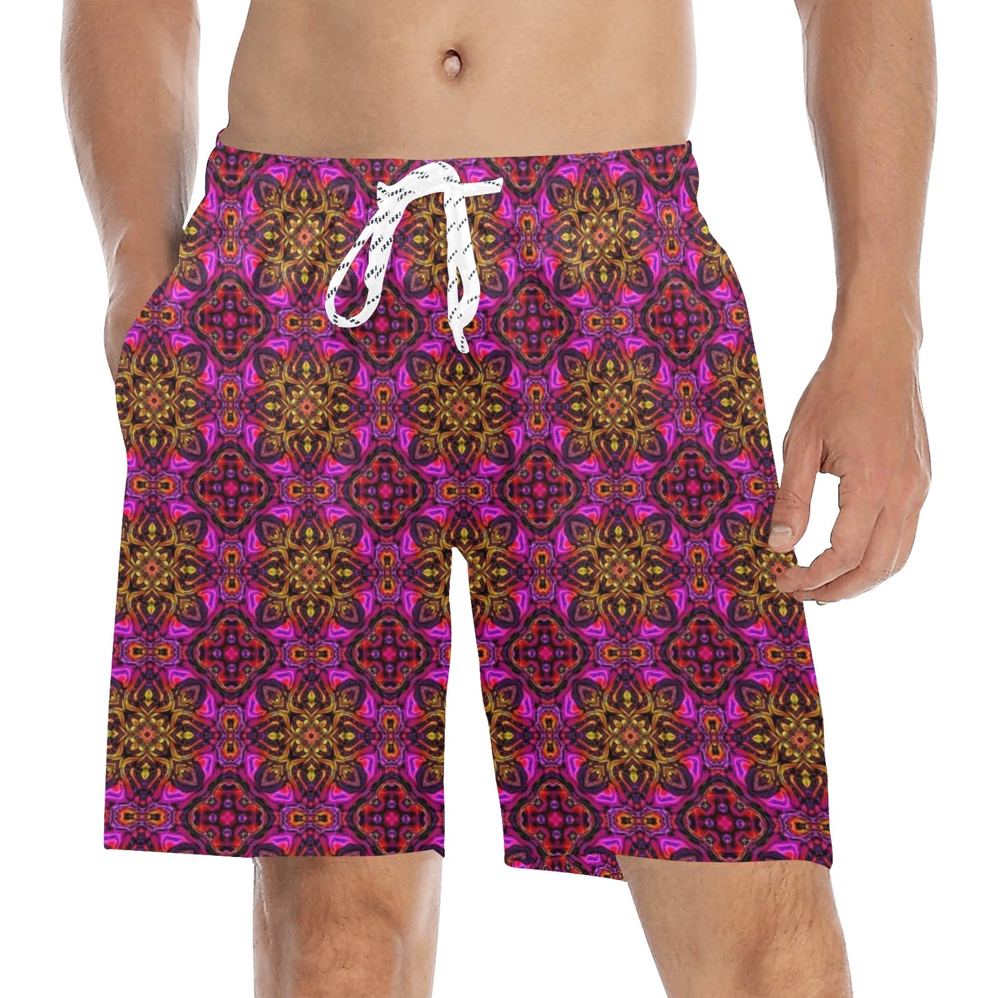 kaleidoscope Abstract Print Design Men's Swim Trunks Beach Shorts