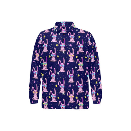 Rabbit Baby Pattern Print Design RB015 Long Sleeve Polo Shirt For Men's