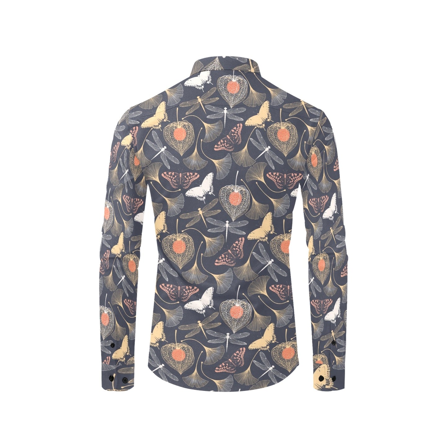 Dragonfly Print Design LKS404 Men's Long Sleeve Dress Shirt