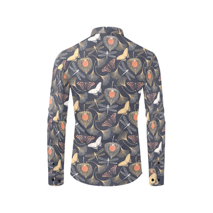 Dragonfly Print Design LKS404 Men's Long Sleeve Dress Shirt