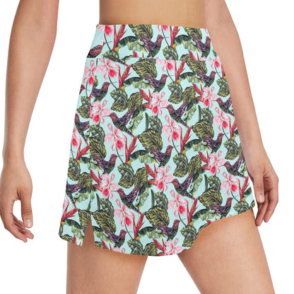 Hummingbird Cute Themed Print 17" Golf & Pickleball Skort with Pockets