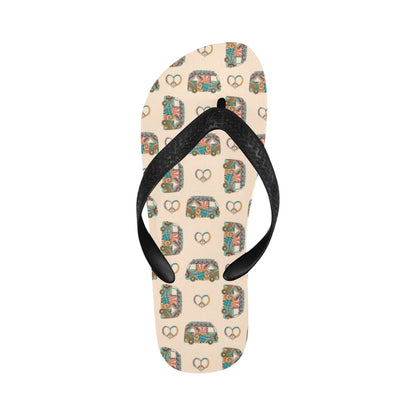 Hippie Van Peace Print Design LKS303 Flip Flops