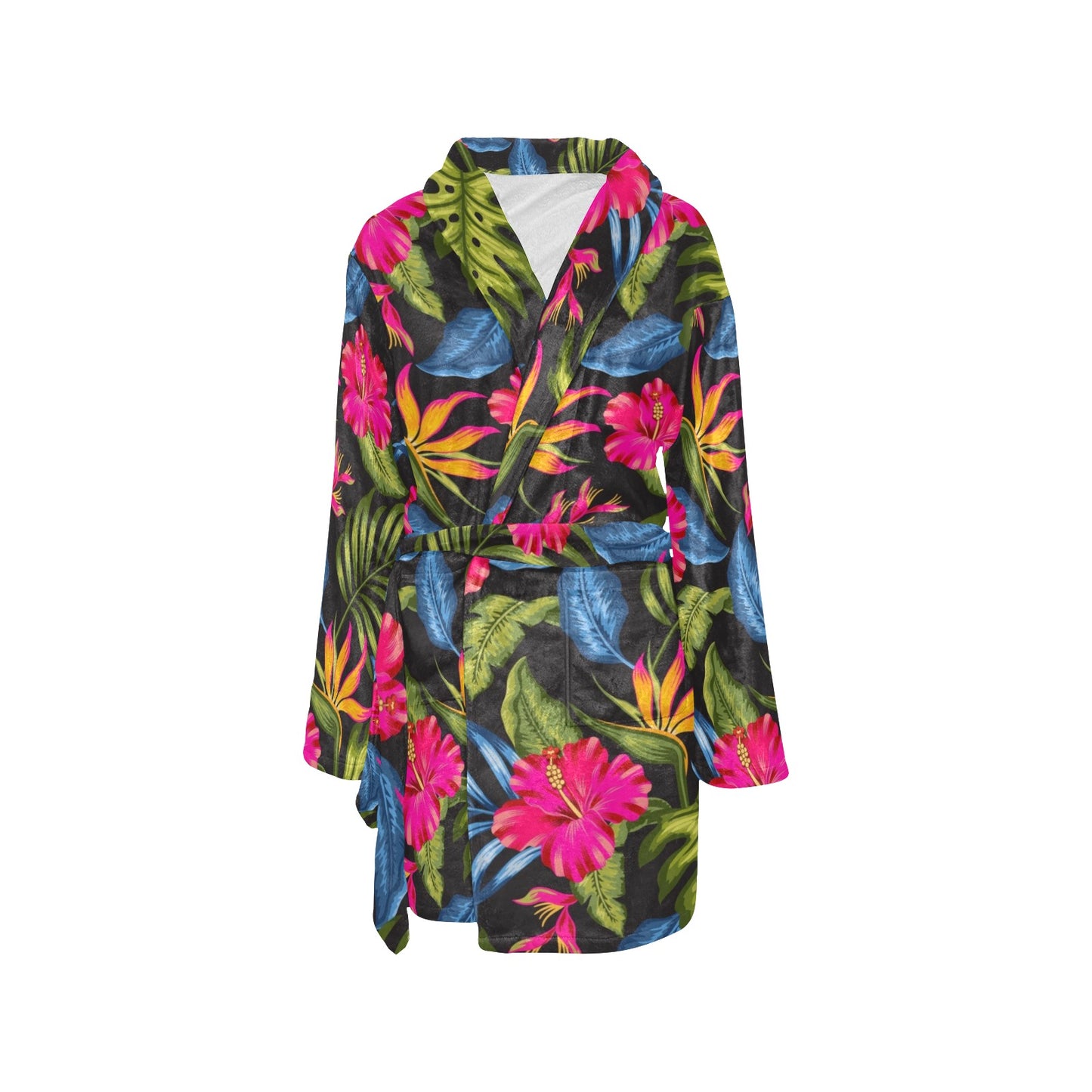 Bird Of Paradise Pattern Print Design BOP014 Women's Fleece Robe