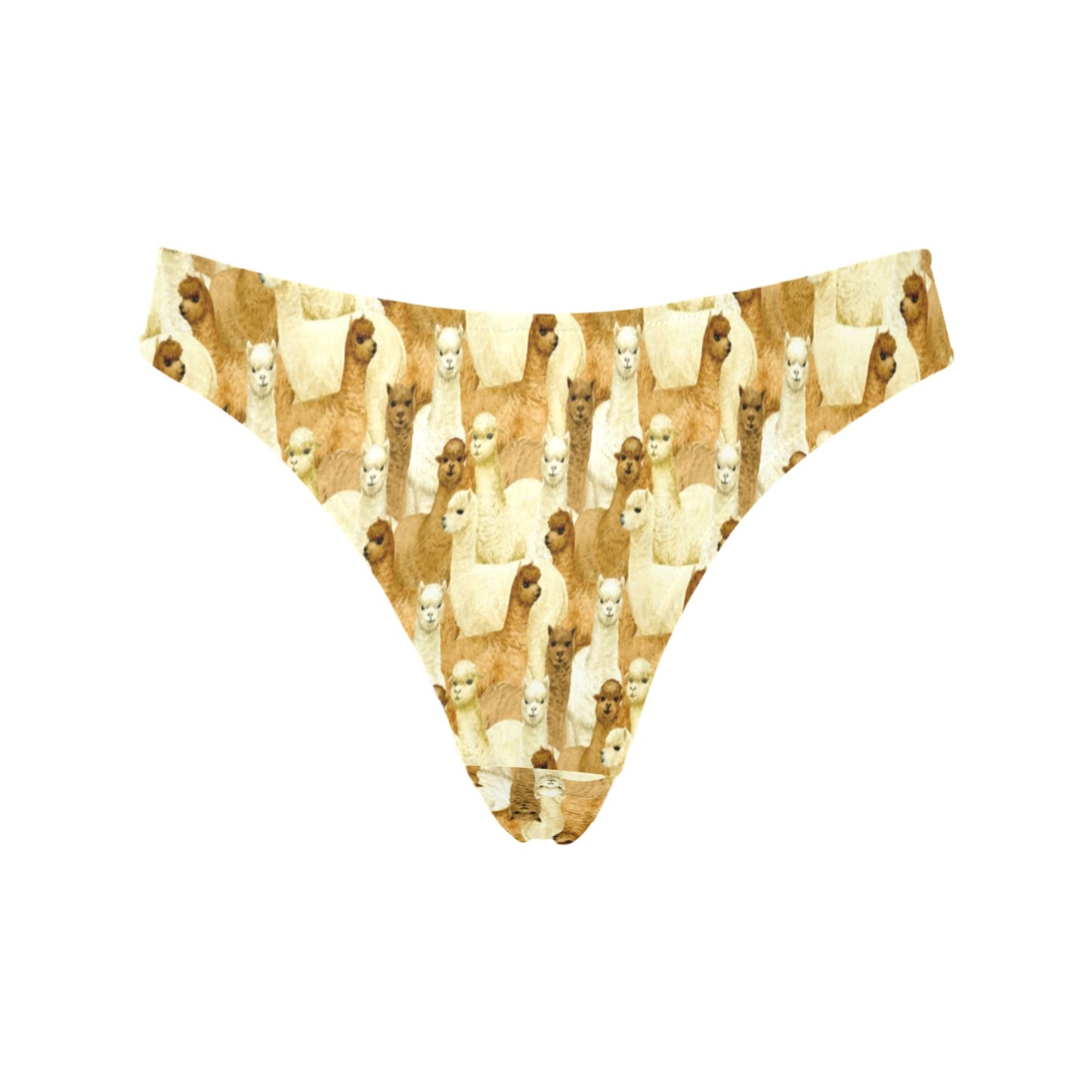 Alpaca Watercolor Design Themed Print Women's Thongs