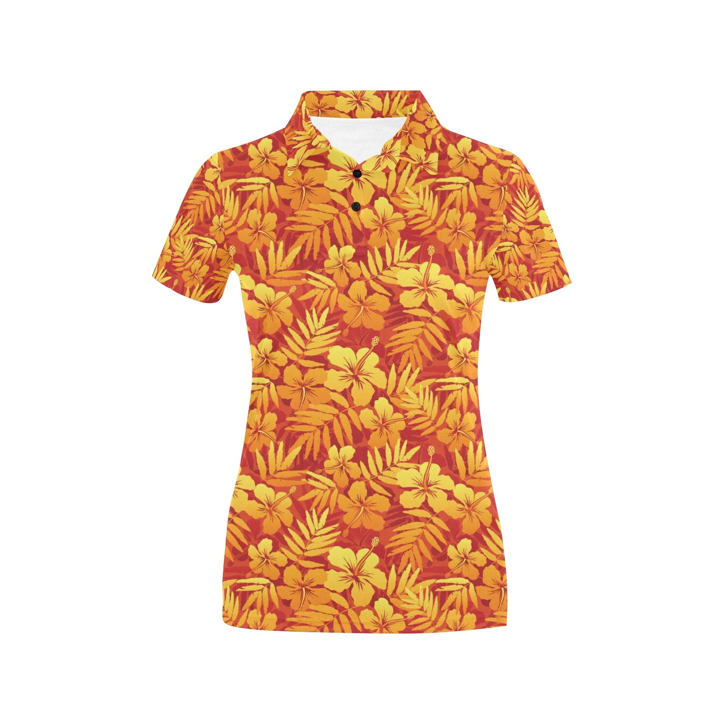 Hibiscus Summer Print Design LKS302 Women's Polo Shirt