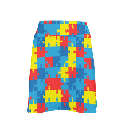 Autism Awareness Design Themed Print 17" Golf & Pickleball Skort with Pockets