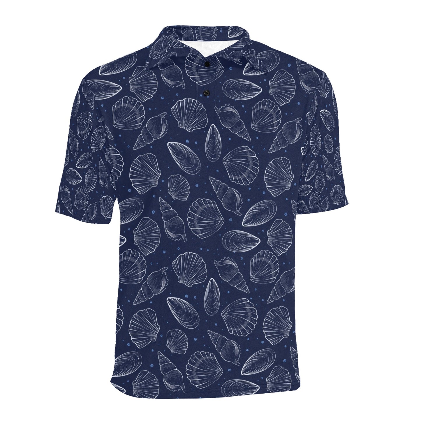 Products Seashell Print Design LKS3011 Men Polo Shirt