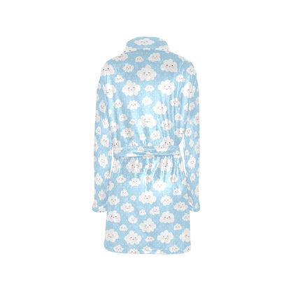 Cloud Pattern Print Design 02 Women's Fleece Robe