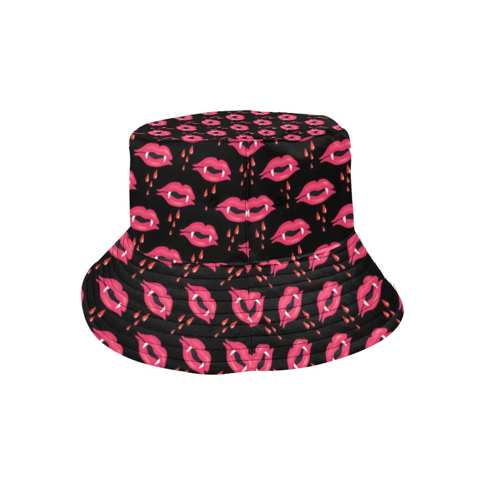 Vampire Lips Print Design LKS303 Unisex Bucket Hat