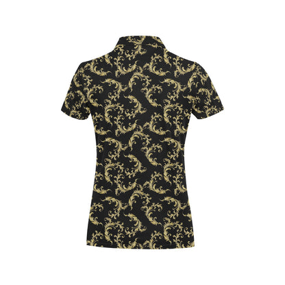 Baroque Golden Pattern Print Design 01 Women's Polo Shirt