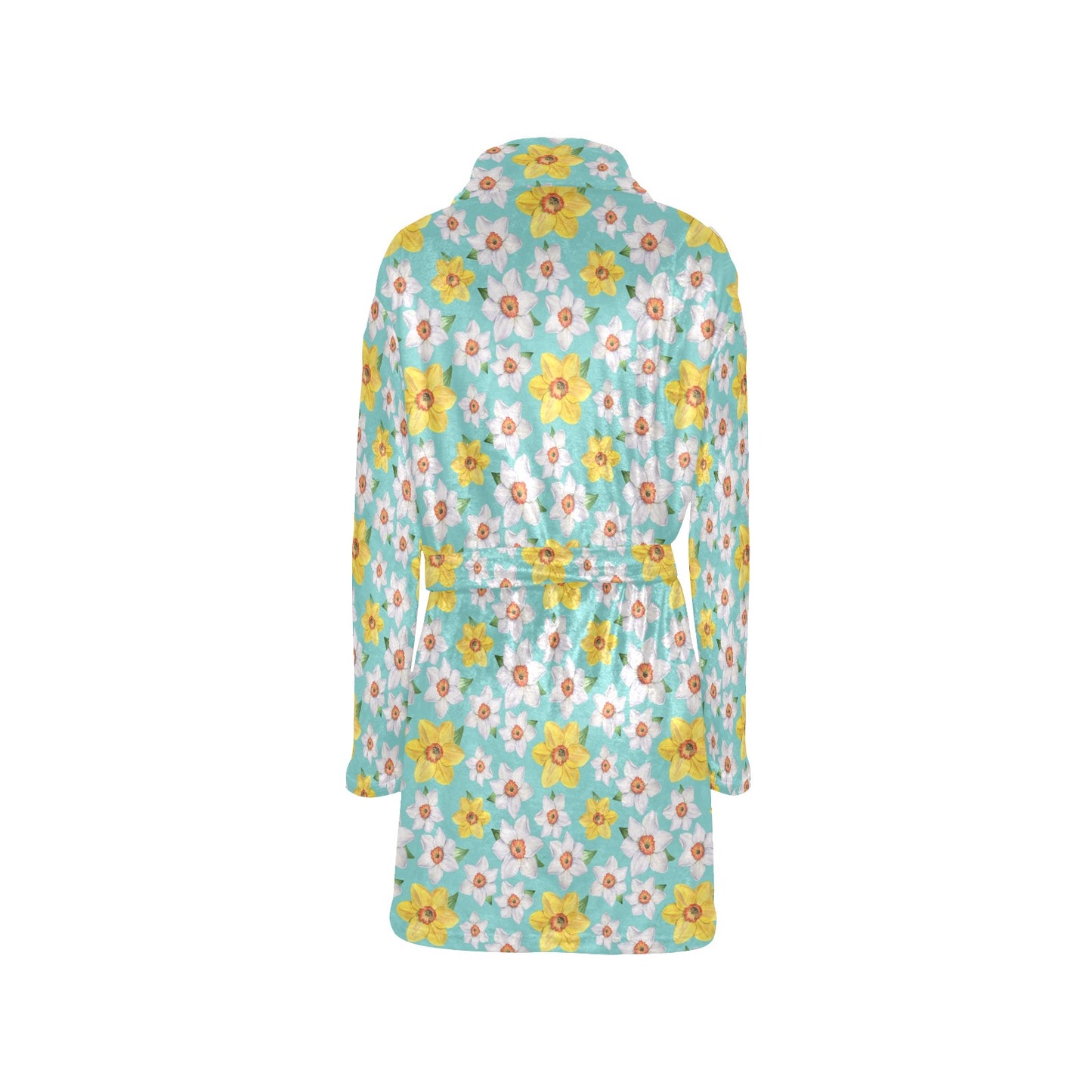 Daffodils Pattern Print Design 02 Women's Fleece Robe