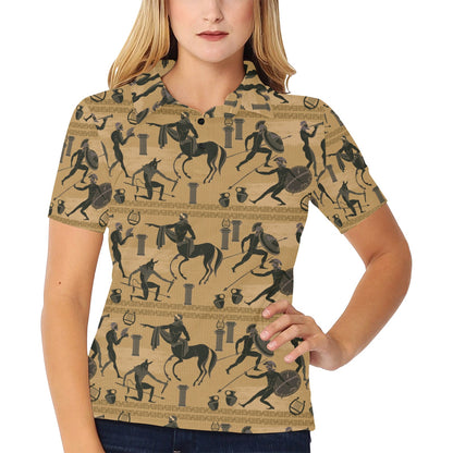 Ancient Greek Statue Print Design LKS304 Women's Polo Shirt