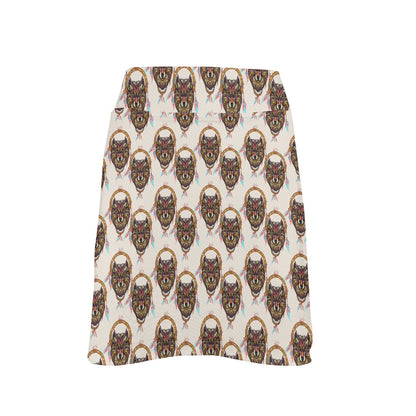 Wolf Tribal Dream Catcher Design Print 17" Golf & Pickleball Skort with Pockets
