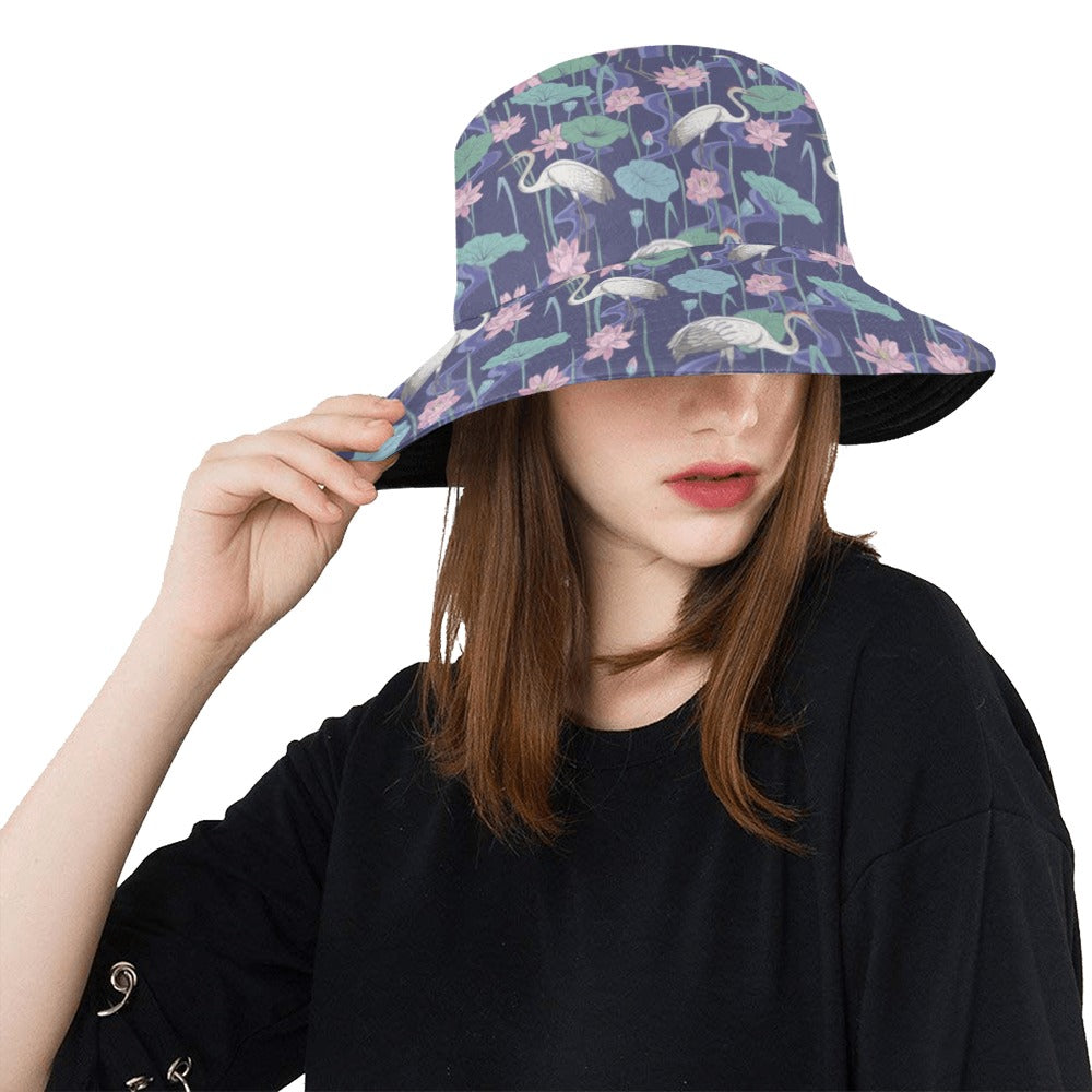 Water Lily Print Design LKS306 Unisex Bucket Hat
