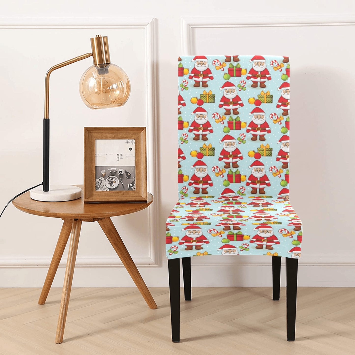 Santa Christmas Themed Print Design LKS303 Dining Chair Slipcover