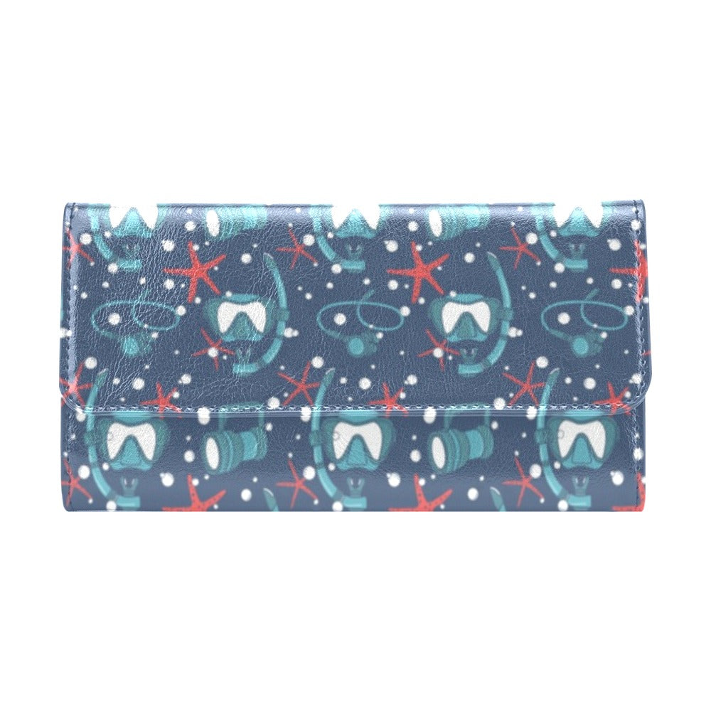 Scuba Equipment Print Design LKS302 Women's Trifold Wallet