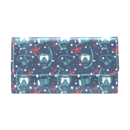 Scuba Equipment Print Design LKS302 Women's Trifold Wallet