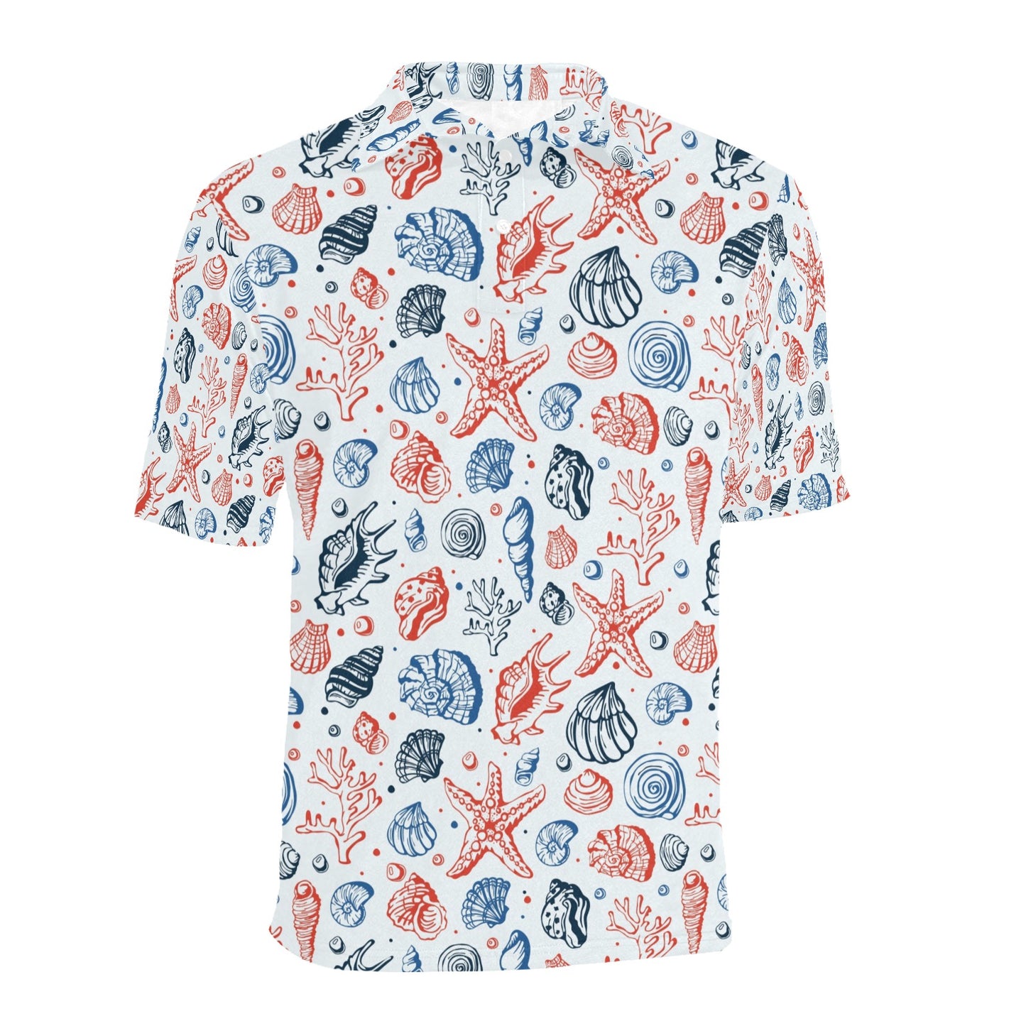 Seashell Print Design LKS307 Men Polo Shirt
