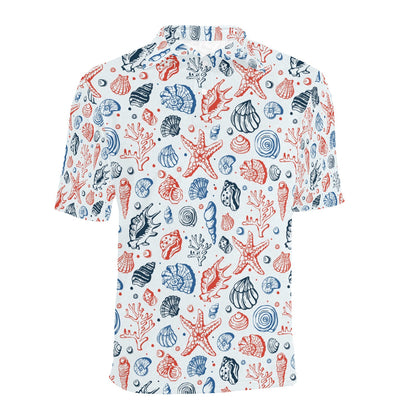 Seashell Print Design LKS307 Men Polo Shirt
