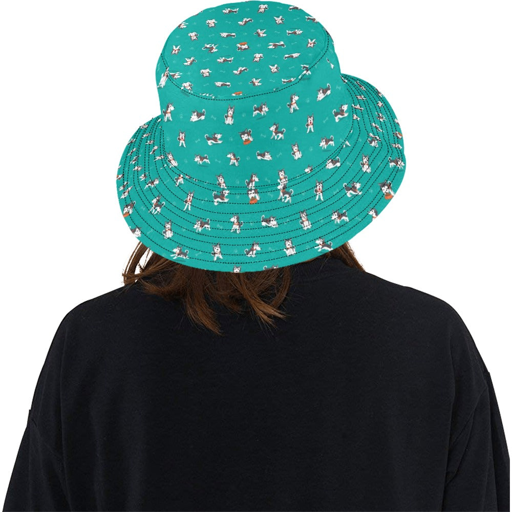 Siberian Huskies Print Design LKS303 Unisex Bucket Hat