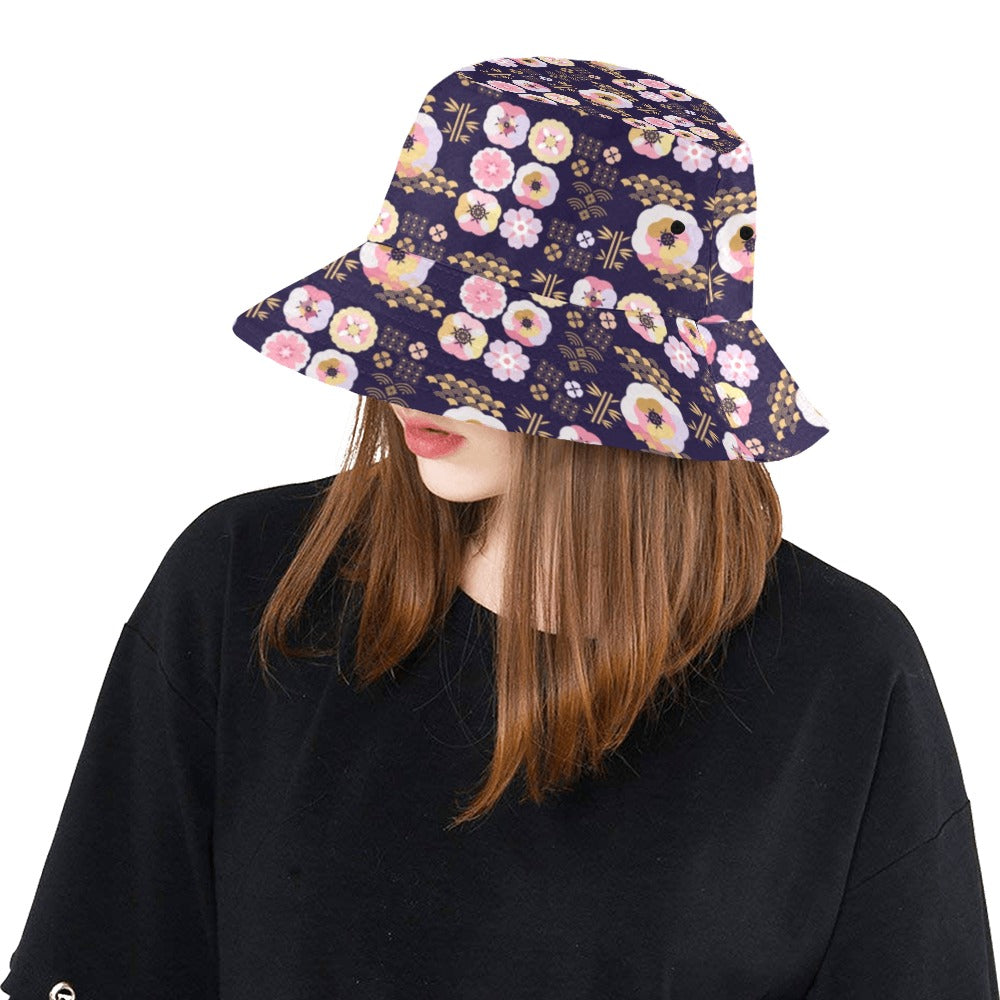 Sakura Japan Style Print Design LKS302 Unisex Bucket Hat
