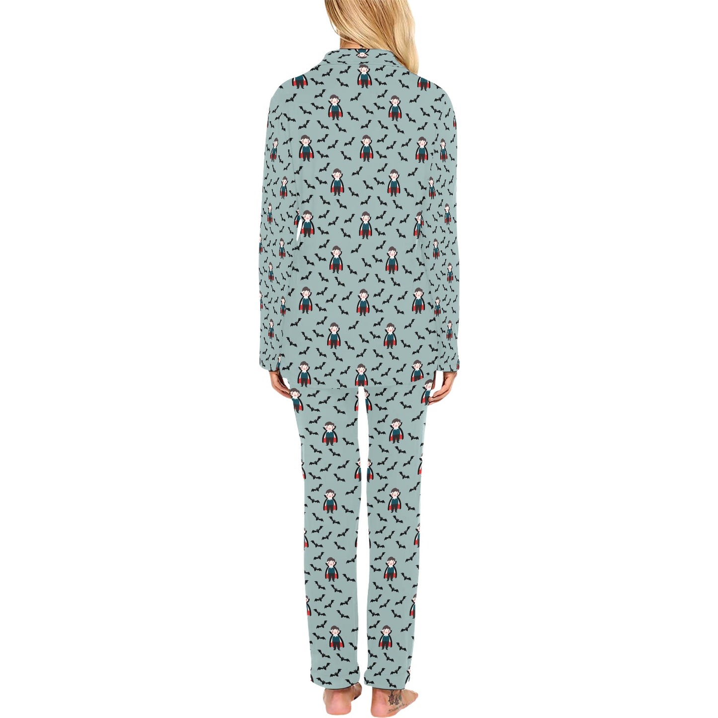 Vampire Print Design LKS304 Women's Long Pajama Set