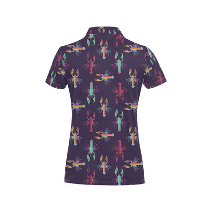 Lobster Print Design LKS402 Women's Polo Shirt